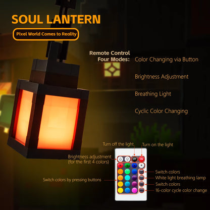 Colorful Pixel Style Night Light - Portable Lantern for Festive Interior Decor, 16 Color Options