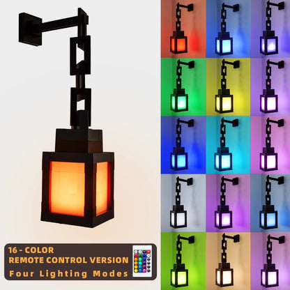 Colorful Pixel Style Night Light - Portable Lantern for Festive Interior Decor, 16 Color Options